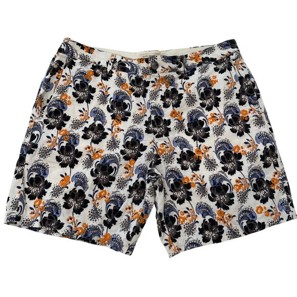 Club Monaco Men's Baxter Fit Embroidered Floral Paisley Shorts Sz 32 Linen Blend - Picture 1 of 10